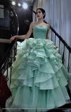 Ndyad Ball Gown Sweetheart Neck Tulle Tiffany Blue Quinceanera Dress Sweet 16 Dress HZ1024
