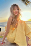Ndyad Halter Sheath Satin Long Birthday Dress Simple Party Dress HZ1024
