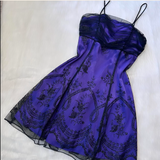 Ndyad A-Line Spaghetti Strap Tulle Short Prom Dress Purple Satin Homecoming Dresses HZ1024