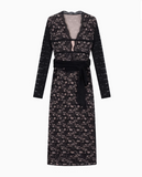 Ndyad black lace long-sleeved slim-fit hip skirt HZ1024