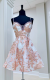 Ndyad Sweetheart Neck A-Line Tulle Short Prom Dresses, Sleeveless Homecoming Dresses HZ1024