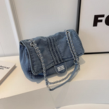 Ndyad Capacity Denim Chain Commuter Messenger Bag HZ1024