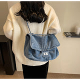 Ndyad Capacity Denim Chain Commuter Messenger Bag HZ1024
