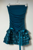 Ndyad Strapless Bodycon Chiffon Short Prom Dresses, Blue Homecoming Dresses HZ1024