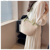 Ndyad beach style straw shoulder bag HZ1024