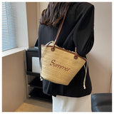 Ndyad beach style straw shoulder bag HZ1024