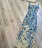 Ndyad Elegant Sheath Chiffon Beaded Long Prom Dresses, Spaghetti Straps Formal Evening Dress HZ1024