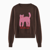 Evafashion pattern crew neck long sleeve sweater HZ1024