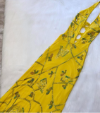 Ndyad Sheath Halter Prom Dress Chiffon Beaded Dress Elegant Yellow Backless Formal Evening Dress HZ1024
