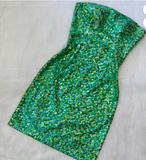 Ndyad Sheath Formal Dress Strapless Short Prom Dress Turquoise Homecoming Dress HZ1024