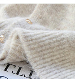 Evafashion lace lace-up thickened soft knitted cardigan HZ1024