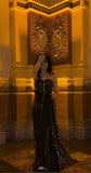 Ndyad Sheath Sequin Long Prom Dresses Sweetheart Neck Formal Birthday Dresses HZ1024