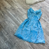 Ndyad A-Line Spaghetti Strap Chiffon Short Prom Dresses Blue Birthday Dresses Homecoming Dress HZ1024