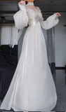 Ndyad Off-the-shoulder Sheath Long Prom Dresses, Long-sleeved Formal Evening Dresses HZ1024