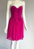 Ndyad Sweetheart Sheath Chiffon Pleated Short Prom Dresses, Hot Pink Homecoming Dresses HZ1024