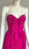Ndyad Sweetheart Sheath Chiffon Pleated Short Prom Dresses, Hot Pink Homecoming Dresses HZ1024