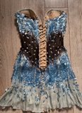 Ndyad Sweetheart Sheath Chiffon Short Prom Dresses, Blue Homecoming Dresses HZ1024