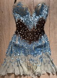 Ndyad Sweetheart Sheath Chiffon Short Prom Dresses, Blue Homecoming Dresses HZ1024