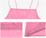 Evafashion holiday style a-line pink sleeveless backless suspender dress HZ1024