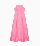Evafashion holiday style a-line pink sleeveless backless suspender dress HZ1024
