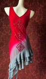Ndyad V-neck Sheath Chiffon Beaded Short Prom Dresses, Red Homecoming Dresses Birthday Dresses HZ1024