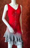 Ndyad V-neck Sheath Chiffon Beaded Short Prom Dresses, Red Homecoming Dresses Birthday Dresses HZ1024