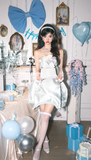 Ndyad Strapless Ball Gown Satin Short Prom Dresses Sleeveless Homecoming Dresses Birthday Dresses HZ1024