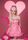 Ndyad Strapless Sheath Short Prom Dresses Pink Homecoming Dresses Birthday Dresses HZ1024