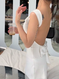 Ndyad Strapless Sheath Short Prom Dresses, White Homecoming Dresses, Backless Birthday Dresses HZ1024