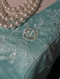 Ndyad One Shoulder Sheath Satin Prom Dresses, Sky Blue Formal Dresses HZ1024