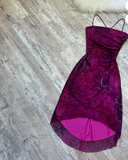Ndyad Sheath Chiffon Short Prom Dresses, Grape Homecoming Dresses, Spaghetti Strap Birthday Dresses HZ1024