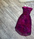 Ndyad Sheath Chiffon Short Prom Dresses, Grape Homecoming Dresses, Spaghetti Strap Birthday Dresses HZ1024