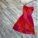 Ndyad Sheath Chiffon Short Prom Dresses, Gradient Red Homecoming Dresses, Spaghetti Strap Birthday Dresses HZ1024