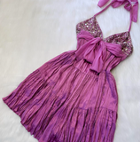 Ndyad Halter Sheath Satin Short Prom Dresses, Beads Backless Homecoming Dresses HZ1024