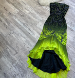 Ndyad Strapless Mermaid Beaded Chiffon Short Prom Dresses, Green Birthday Dresses HZ1024