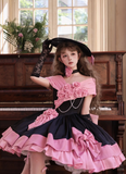 Ndyad Ball Gown Satin Off-the-shoulder Birthday Dresses Pink Lolita Dresses HZ1024