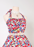Ndyad Halter A-line Homecoming Dress Floral Birthday Dresses HZ1024