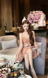 Ndyad Spaghetti Straps Sheath Short Prom Dresses, Peach Homecoming Dresses HZ1024