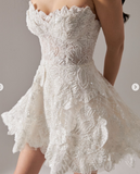 Ndyad Sweetheart Neck A-Line Homecoming Dresses, Beaded Sleeveless Short Prom Dresses HZ1024