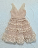 Ndyad neck Sheath Short Prom Dresses Tulle Birthday Dresses, Light Champagne Homecoming Dresses HZ1024