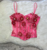 Ndyad Spaghetti Straps Beaded Corset Sheath Chiffon Two-Piece Short Prom Dresses HZ1024