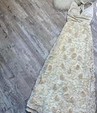 Ndyad V-neck Sheath Tulle Applique Long Prom Dresses, Backless Formal Evening Dresses HZ1024