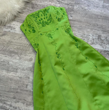 Ndyad Strapless A-Line Satin Beaded Long Prom Dresses, Green Formal Evening Dresses HZ1024