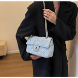 Ndyad style all-match denim chain diamond square bag crossbody bag HZ1024