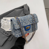Ndyad style all-match denim chain diamond square bag crossbody bag HZ1024