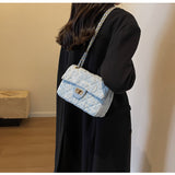 Ndyad style all-match denim chain diamond square bag crossbody bag HZ1024