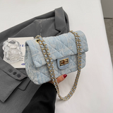 Ndyad style all-match denim chain diamond square bag crossbody bag HZ1024