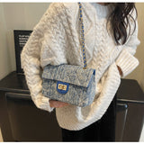 Ndyad style all-match denim chain diamond square bag crossbody bag HZ1024