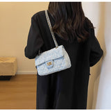 Ndyad style all-match denim chain diamond square bag crossbody bag HZ1024