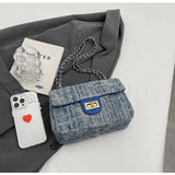 Ndyad style all-match denim chain diamond square bag crossbody bag HZ1024